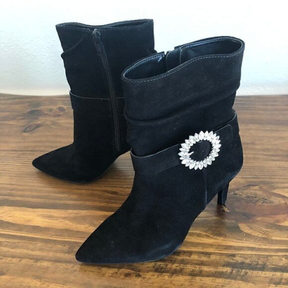NWT Michael Kors Viola Suede Embellished Booties - Picture 9 of 11